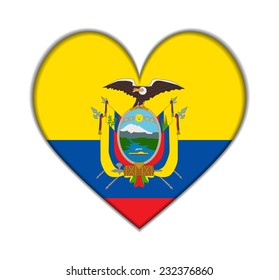 Ecuador heart flag vector illustration
