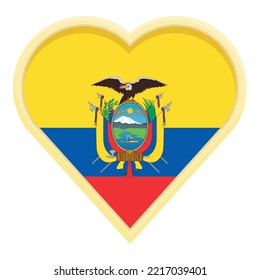 Ecuador Herz Symbol Cartoon Vektor. Reisekultur. Nationale Freiheit