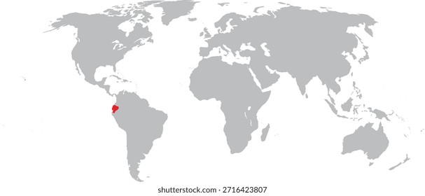 Ecuador destacado en el diseño del Vector del mapa mundial