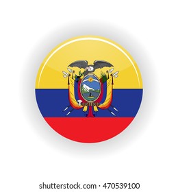 Ecuador icon circle isolated on white background. Quito icon vector illustration