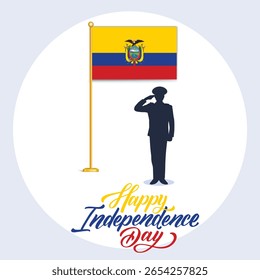 Dia da Independência do Equador. 10 de agosto. 10 de agosto Independência, Dia Nacional, Bandeira, Design Tipográfico, Conceito Criativo. Modelo para banner, cartaz, propaganda, cartão postal, panfleto, Web 
