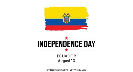 Ecuador Independence Day. August 10 is Celebrated as Ecuador Independence Day with flag design. Ecuador Independence Day wallpaper, background, poster, card, banner. Vector EPS 10.