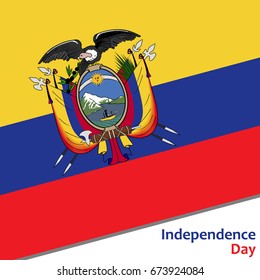 Ecuador independence day with flag vector illustration for web