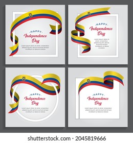 Ilustración vectorial del Día de la Independencia de Ecuador en fondo blanco