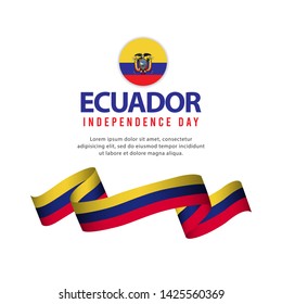 Ecuador independence day vector template. Design illustration for banner, advertising, greeting cards or print.