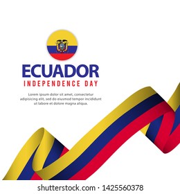 Ecuador independence day vector template. Design illustration for banner, advertising, greeting cards or print.