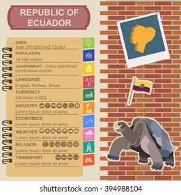 Ecuador infographics, statistical data, sights. Vector illustration