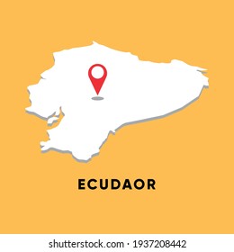 
Ecuador Isometric map with location icon vector illustration design