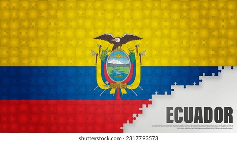 Ecuador jigsaw flag background. Element of impact for the use you want to make of it.