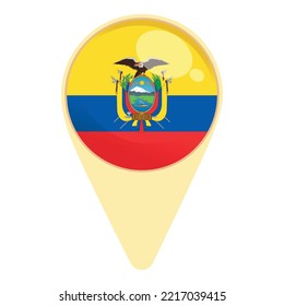 Ecuador Standort Symbol Zeichentrickfilm Vektorgrafik. Reisekultur. Nationale Freiheit