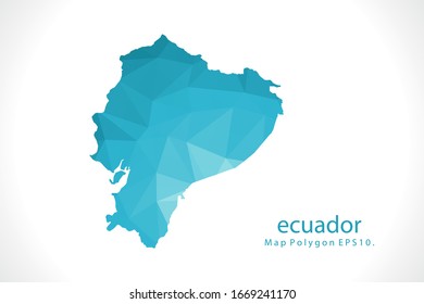 mapa ecuador Resumen geométrico triangular triangular de bajo nivel de polo gráfico sobre fondo blanco