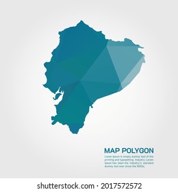 Ecuador Map Abstract geometric rumpled triangular low poly style gradient graphic on white background