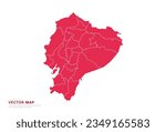 Ecuador Map - abstract style red isolated on white background for infographic, design vector.