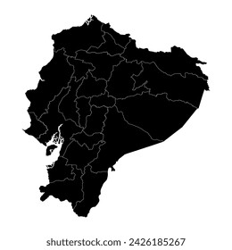 Ecuador map with administrative divisions. Vector illustration.