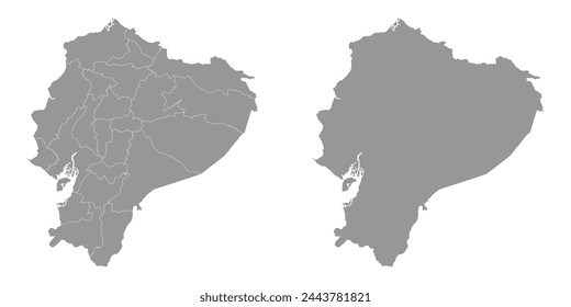 Ecuador map with administrative divisions. Vector illustration.