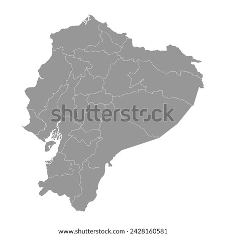Ecuador map with administrative divisions. Vector illustration.