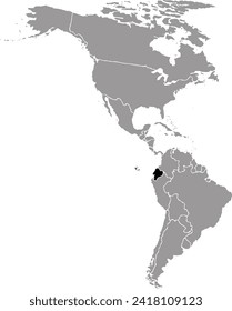 ECUADOR MAP WITH AMERICAN CONTINENT MAP