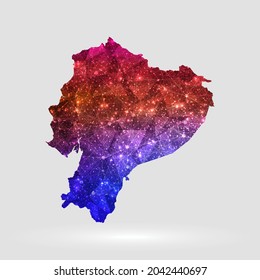 Antecedentes en el mapa ecuatoriano de estilo poligonal. Ilustración vectorial mapa de Ecuador de bajo color poly aislado. EPS vectorial 10.
