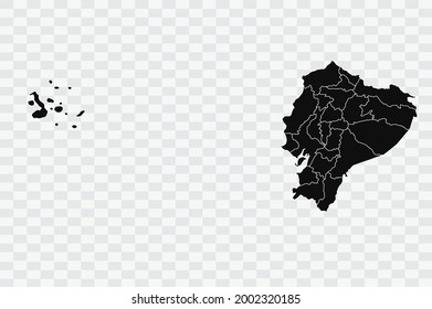 Ecuador Karte, schwarze Farbe auf Hintergrund 