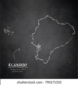 Ecuador map blackboard chalkboard vector