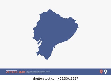 Ecuador Karte - blauer abstrakter Stil einzeln auf weißem Hintergrund für Infografik, Design-Vektorgrafik.