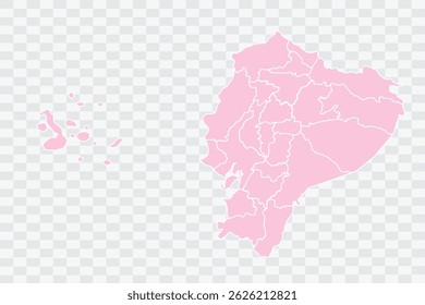 Ecuador Map Blush Color on White Background quality files Png