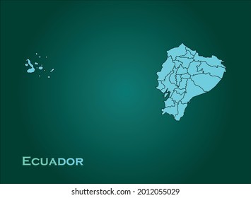 Ecuador mapea el color cian en el fondo verde