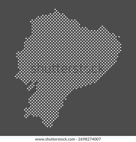 Ecuador map dot on gray background.  Dotted map Republic of Ecuador. Halftone map. Vector eps 10.