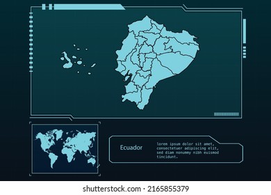 Ecuador Map Futuristic  infographic Map element collection background