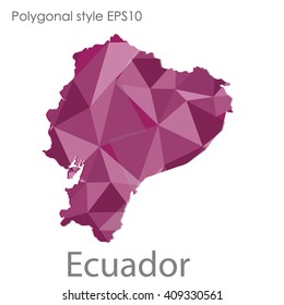 Ecuador map in geometric polygonal style.Abstract gems triangle,modern design background.