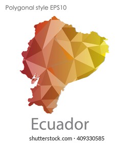 Ecuador map in geometric polygonal style.Abstract gems triangle,modern design background.