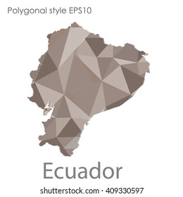 Ecuador map in geometric polygonal style.Abstract gems triangle,modern design background.