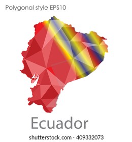 Ecuador map in geometric polygonal style.Abstract gems triangle,modern design background.