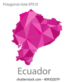 Ecuador map in geometric polygonal style.Abstract gems triangle,modern design background.