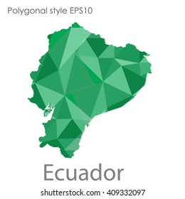 Ecuador map in geometric polygonal style.Abstract gems triangle,modern design background.