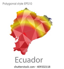 Ecuador map in geometric polygonal style.Abstract gems triangle,modern design background.
