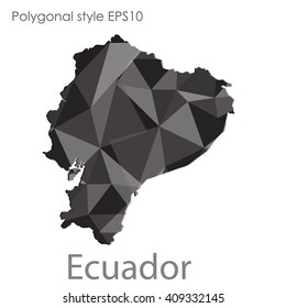 Ecuador map in geometric polygonal style.Abstract gems triangle,modern design background.