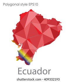 Ecuador map in geometric polygonal style.Abstract gems triangle,modern design background.