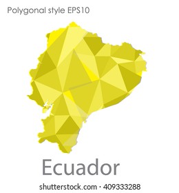 Ecuador map in geometric polygonal style.Abstract gems triangle,modern design background.