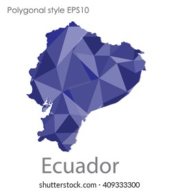 Ecuador map in geometric polygonal style.Abstract gems triangle,modern design background.