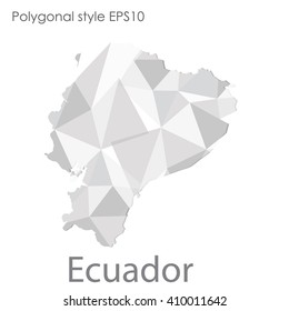 Ecuador map in geometric polygonal style.Abstract gems triangle,modern design background.