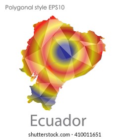 Ecuador map in geometric polygonal style.Abstract gems triangle,modern design background.