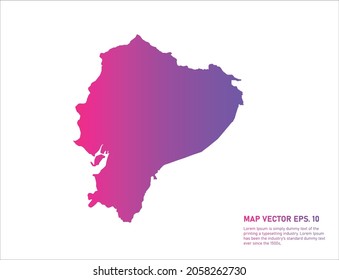 Ecuador Karte Farbverlauf Farbe . auf weißem Hintergrund. 