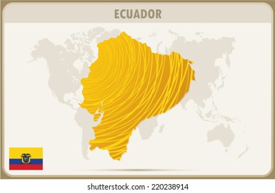 ECUADOR  map graphic, Vector.
