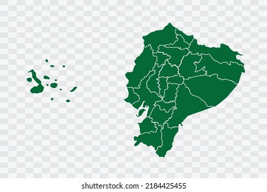 Ecuador Map green Color on White Background quality files Png