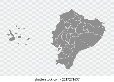 Ecuador Map grey Color on White Background  Png