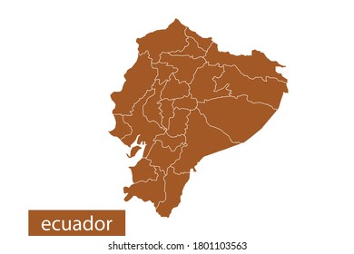 mapa ecuador alto detallado sobre fondo blanco. Resumen de diseño de ilustración vectorial eps 10. Color naranja.