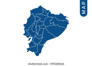 Ecuador map High Detailed on white background. Abstract design vector illustration eps 10