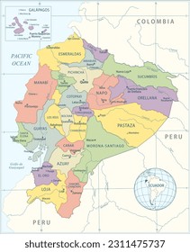 Ecuador map - highly detailed vector illustration