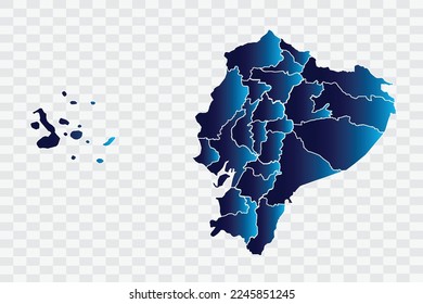 Ecuador Map indigo Color on White Background quality files   png